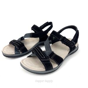 Earth Origins Suede Sport Sandal Savoy Slade US 8.5 Black New